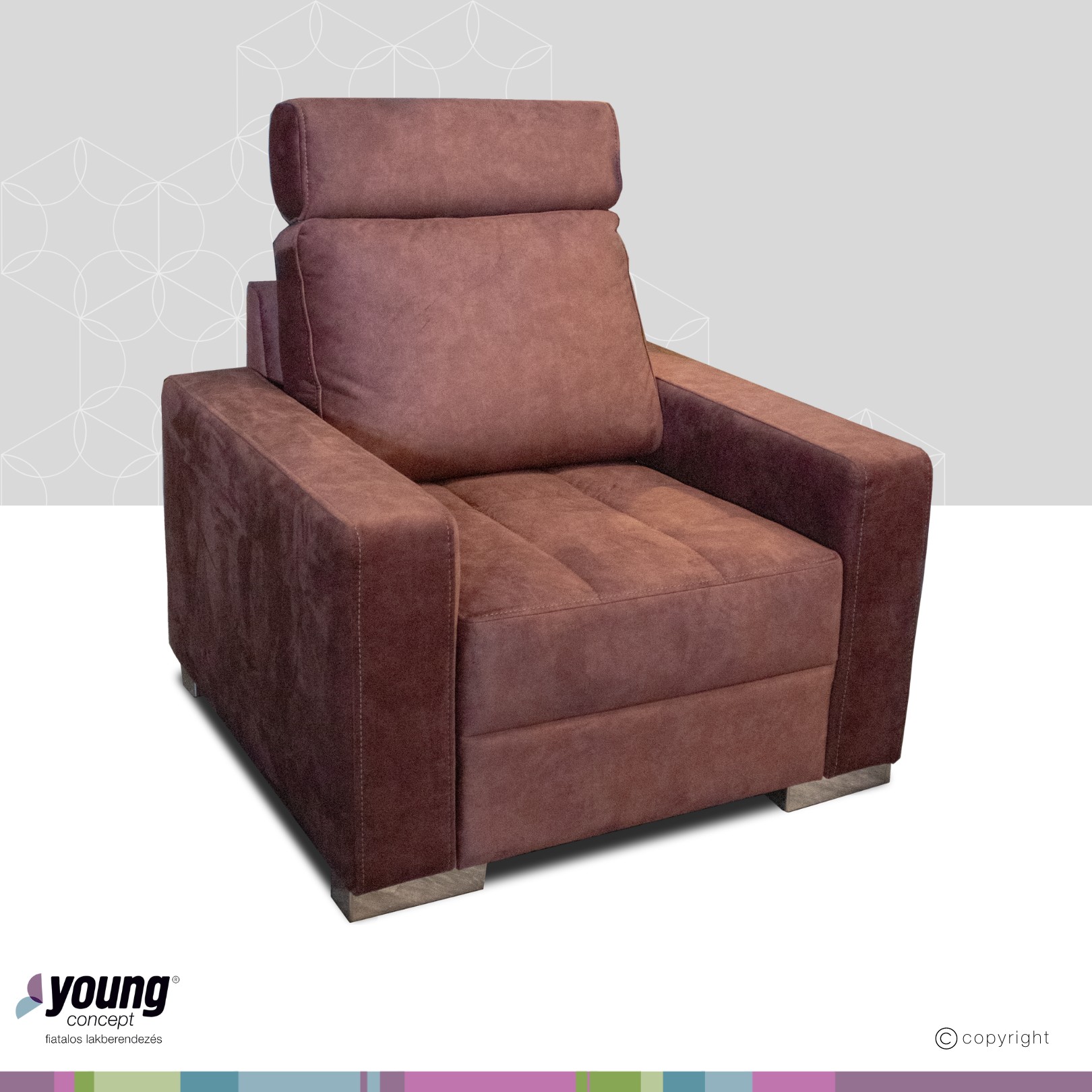 Varia Fotel, Ranger 63 bordó (2.)**, 90x75x87 cm