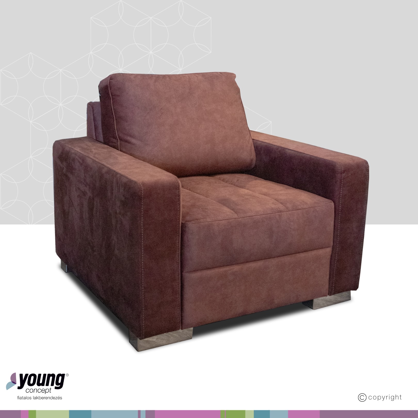 Varia Fotel, Ranger 63 bordó (2.)**, 90x75x87 cm