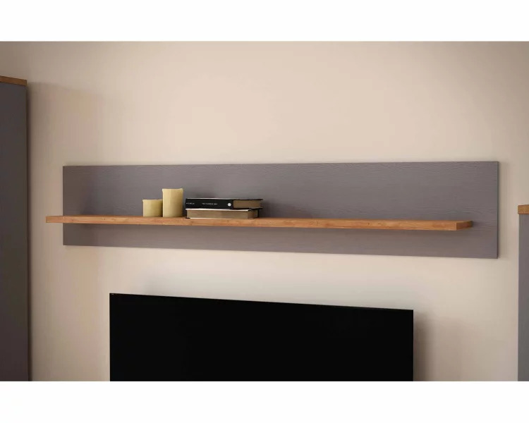 Provance fali polc, szürke / riviera tölgy, 160x30x22 cm