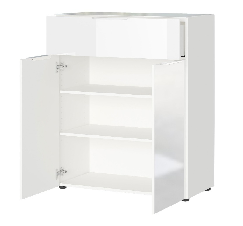 Oakland komód, 1fiókos,2 ajtós, üveg front