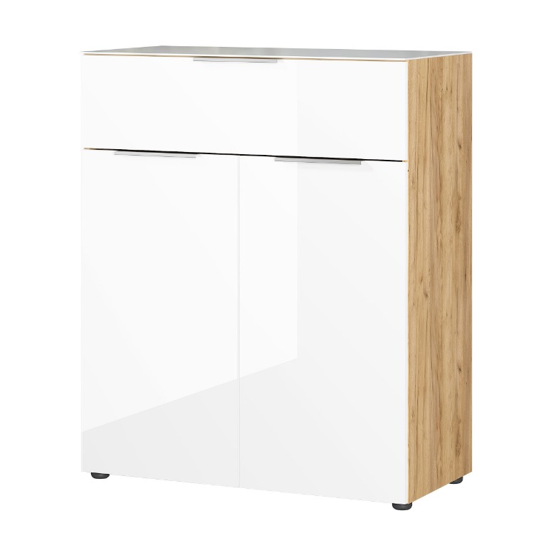 Oakland komód, 1fiókos,2 ajtós, üveg front