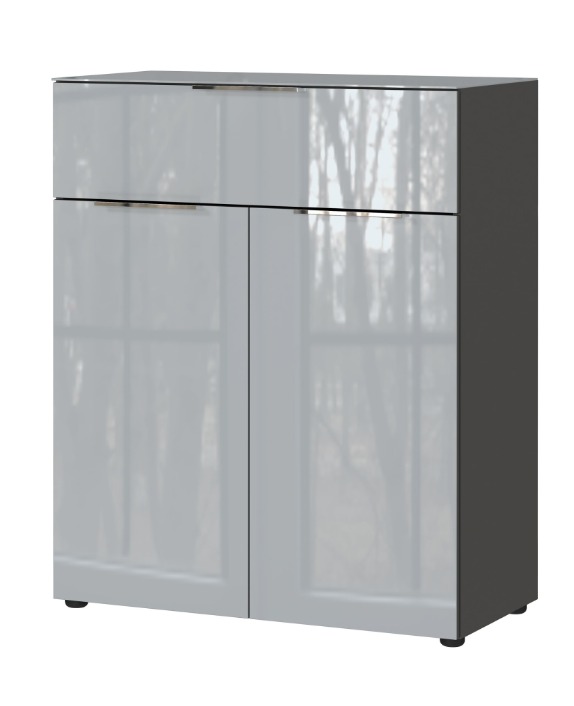 Oakland komód, 1fiókos,2 ajtós, üveg front