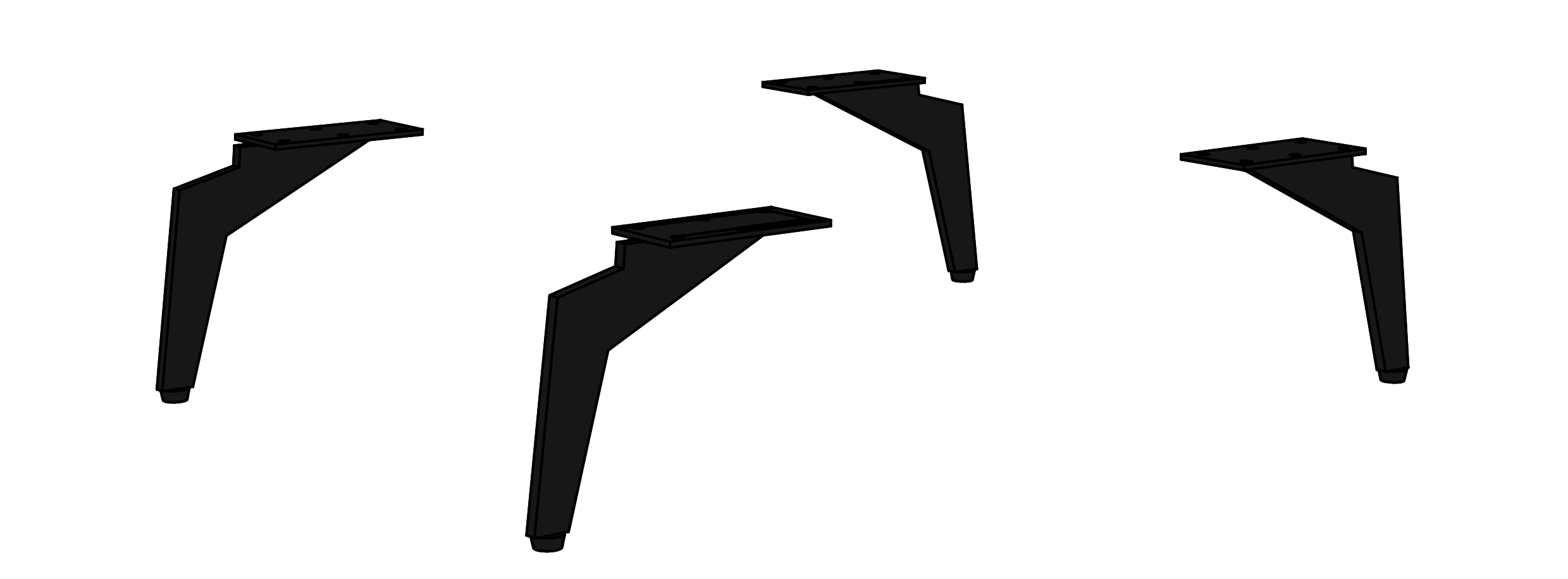 Image fém láb,4-es szett, 17/15/1cm L1016