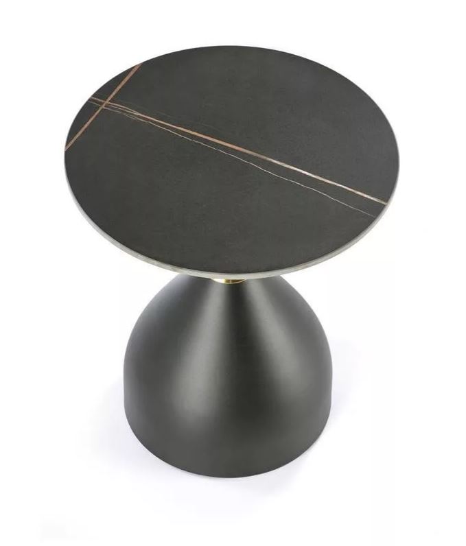 Salita kerek kisasztal,50cm, fekete/arany