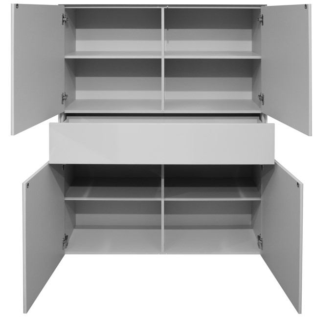 Image magaskomód, üveg front és tetőlap, 121x145x42 cm