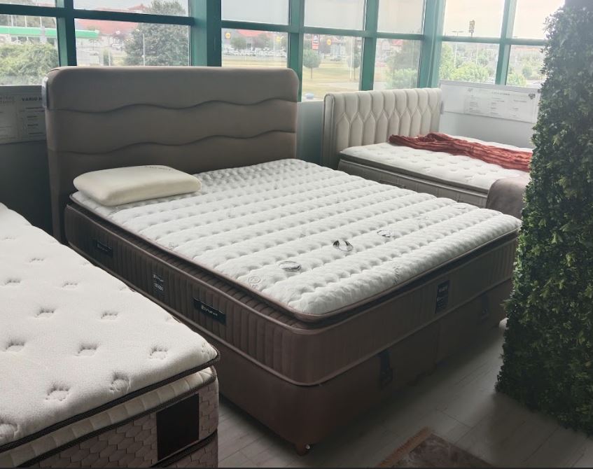 Welle boxspring franciaágy matraccal,barna, 180x200cm
