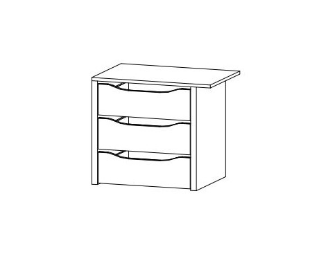 9860 Fiókos belső 3 fiókkal 66 cm-es elembe, 66x57x45cm (Lilliane)