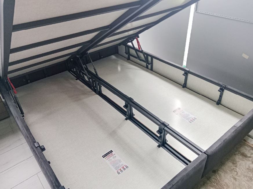 Letto boxspring franciaágy matraccal, szürke,180x200 cm