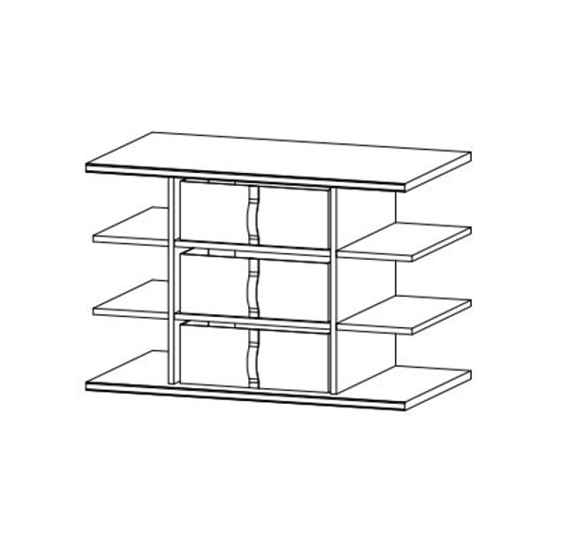  07G1 Belső polcos betét, 3 szövetdobozzal, 90cm-es elembe, 88x60x50 cm (Katja)