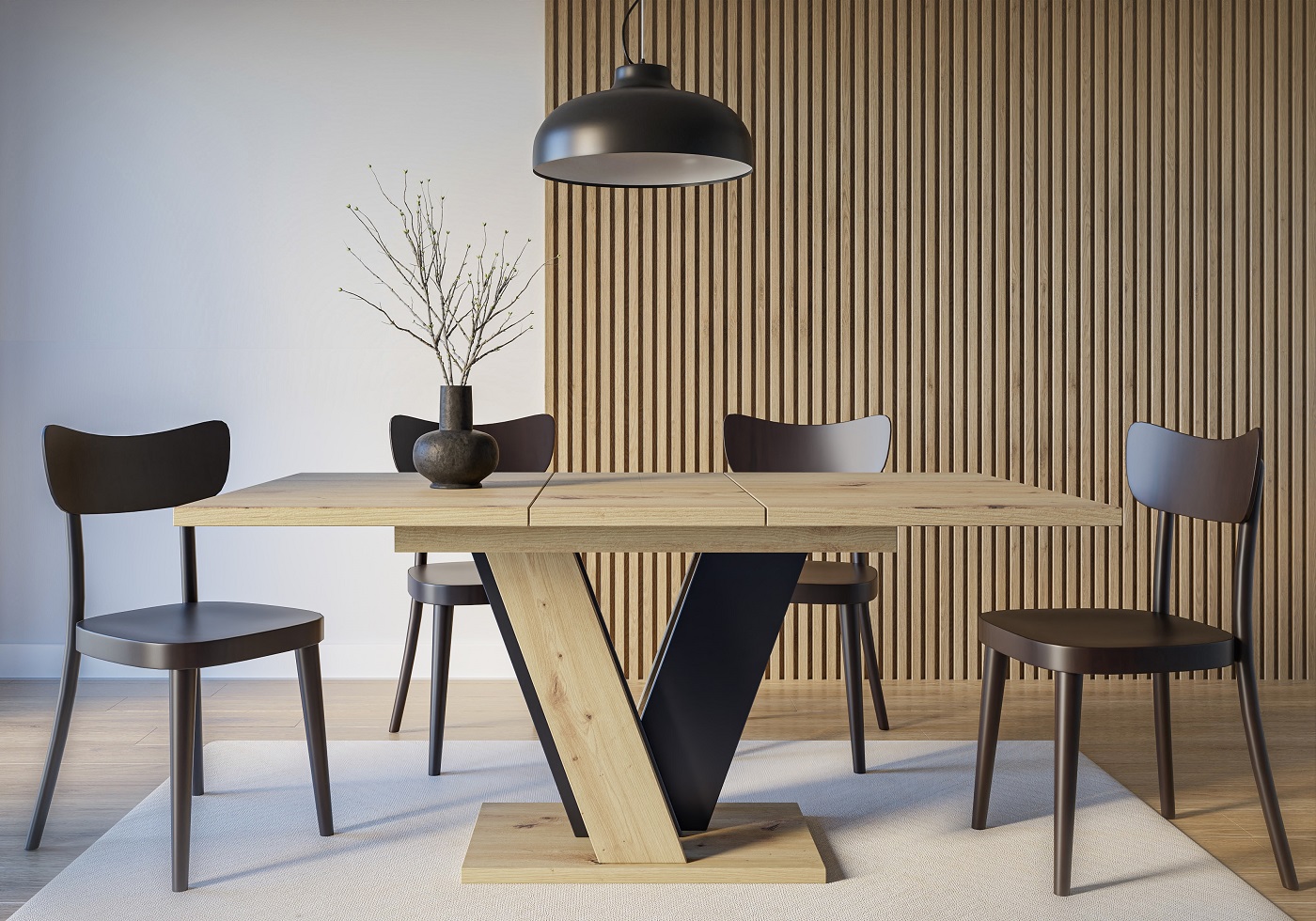 Winipeg étkezőasztal, artisan tölgy, 120-160x90x75cm