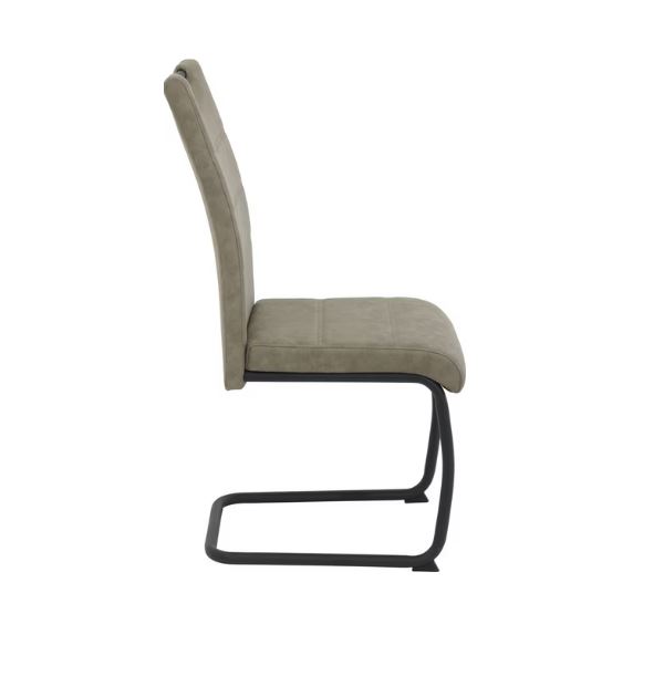 Amade szék, vintage barna szövet, fekete láb, 43x58x98 cm