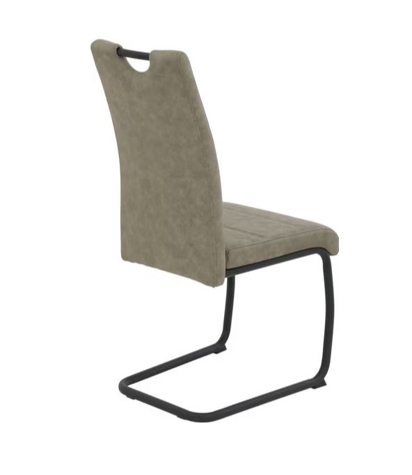 Amade szék, vintage barna szövet, fekete láb, 43x58x98 cm