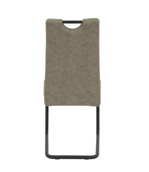 Amade szék, vintage barna szövet, fekete láb, 43x58x98 cm