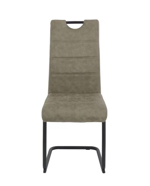 Amade szék, vintage barna szövet, fekete láb, 43x58x98 cm