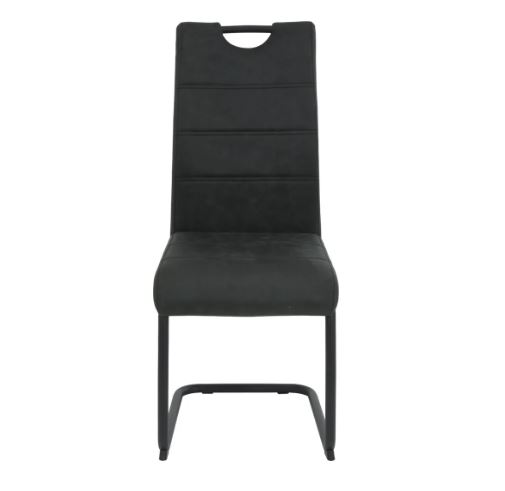 Amade szék, vintage antracit, fekete láb, 43x58x98 cm 