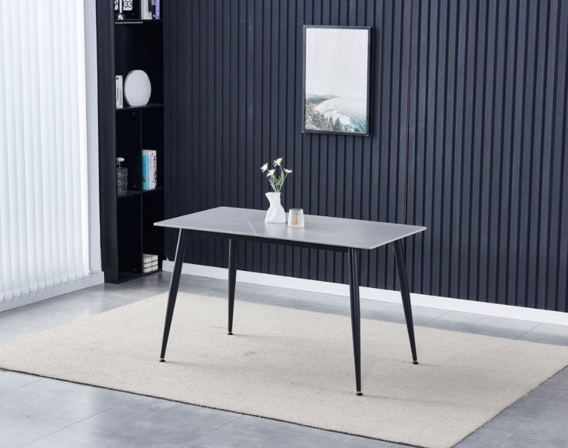 Lotte asztal, szinterezett kő, szürke, 120X60X76 cm