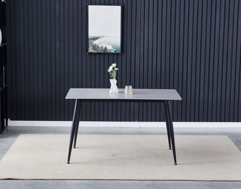 Lotte asztal, szinterezett kő, szürke, 120X60X76 cm