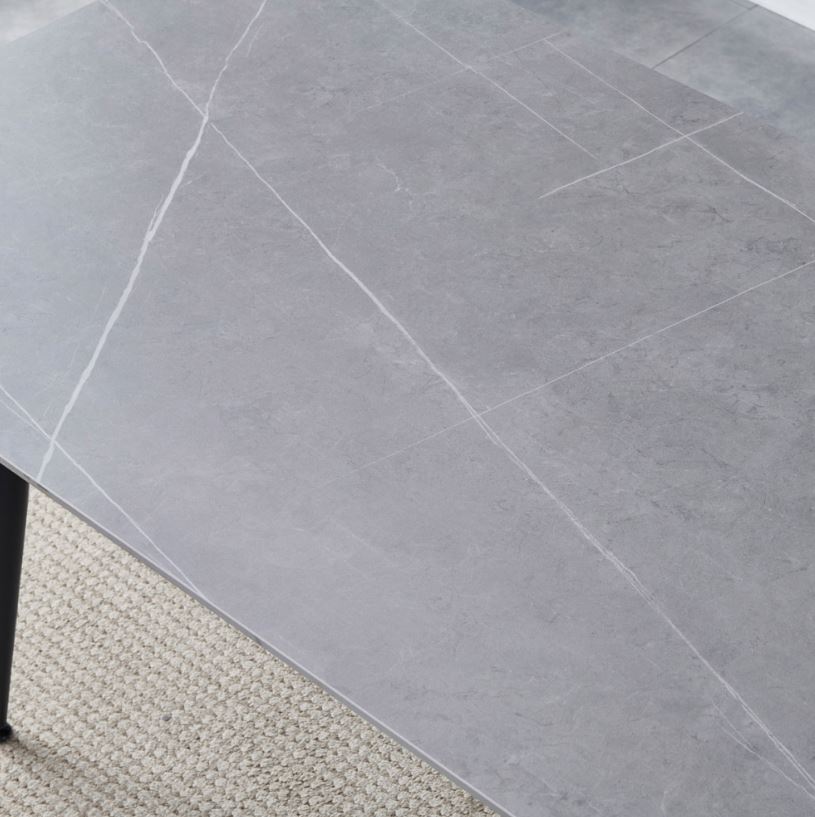Lotte asztal, szinterezett kő, szürke, 120X60X76 cm