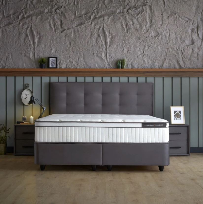 Milano boxspring franciaágy szett (ágyneműtartóval, matraccal) szürke, 160x200cm