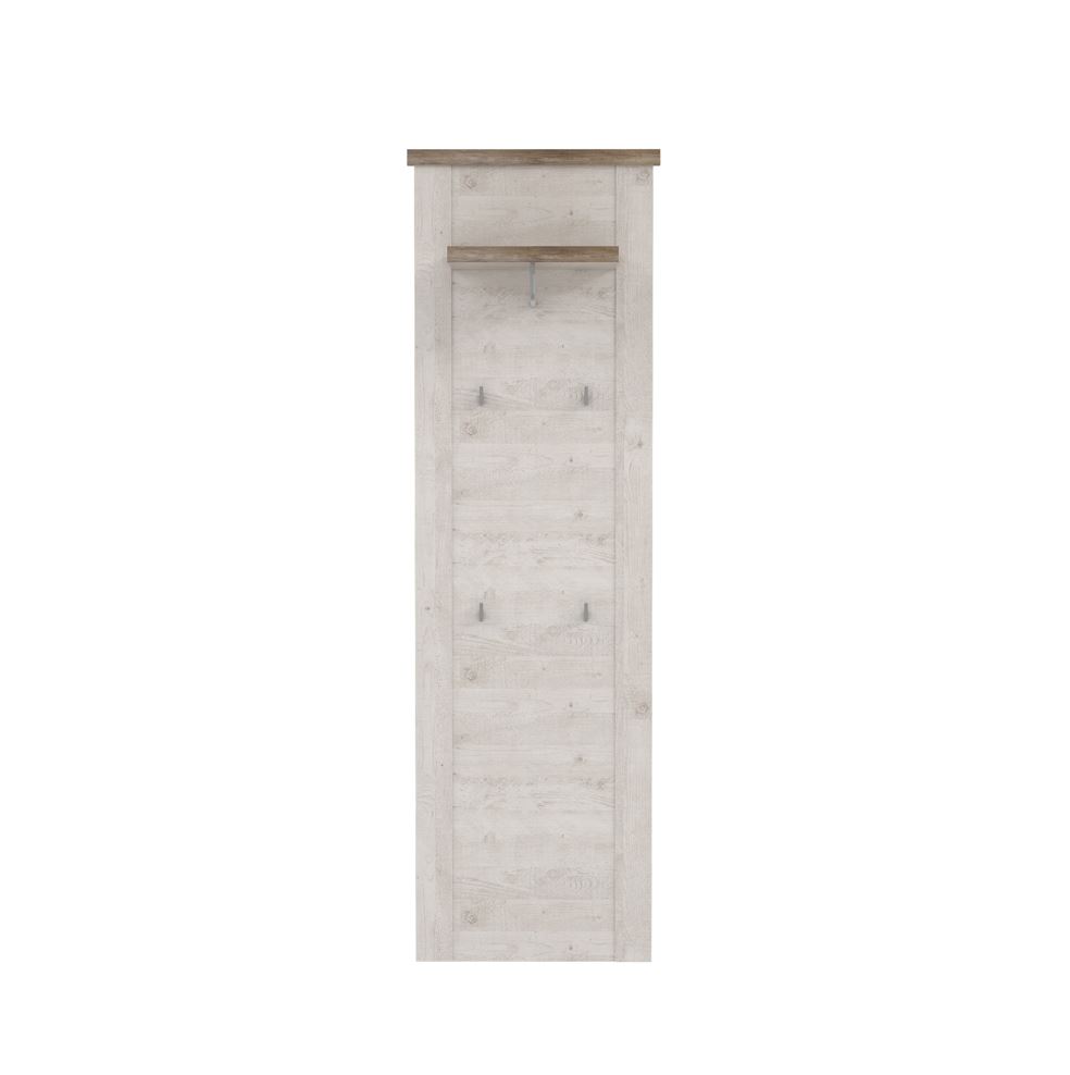 Durango előszoba panel, fehér fenyő / antik tölgy, 61x199x34 cm