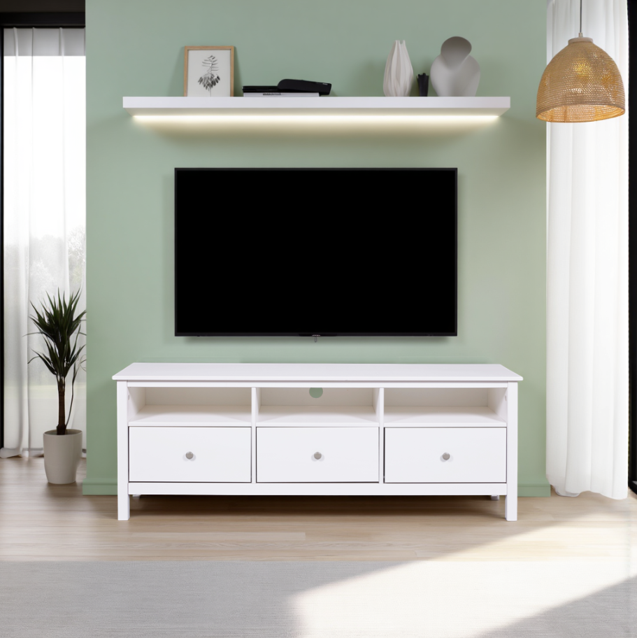 CosyHome TV állvány, fehér, 160x57x45cm