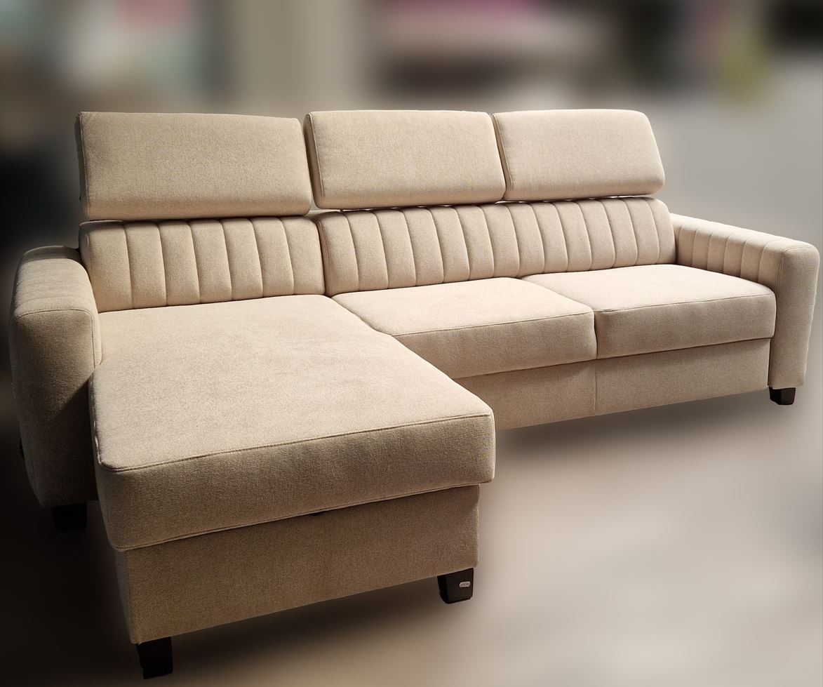 Linus sarokgarnitúra, beige, 250x175 cm