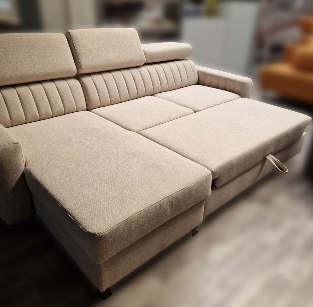 Linus sarokgarnitúra, beige, 250x175 cm
