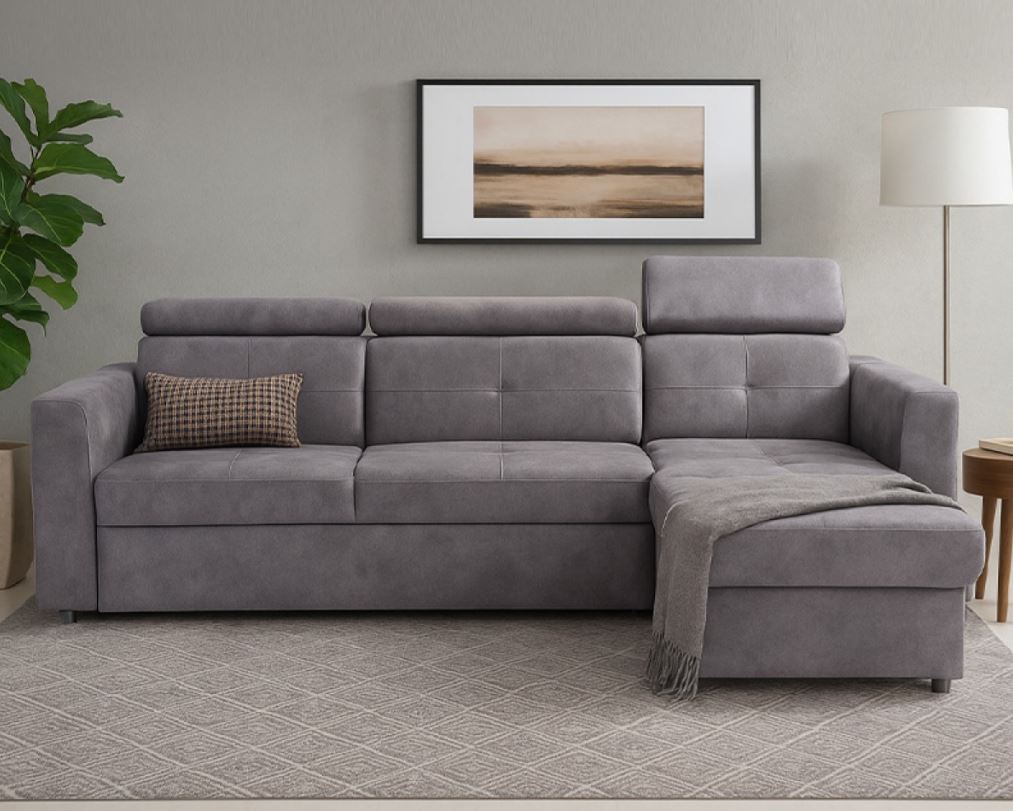 Tulip mini ülőgarnitúra, szürke, 230x165 cm