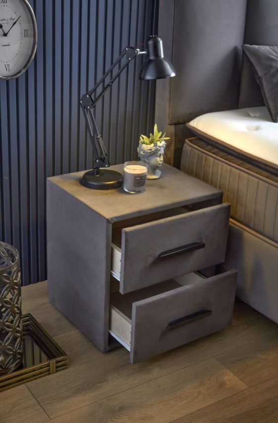 Kolibri éjjeliszekrény 2 fiókos, szürke, 45x50x50 cm