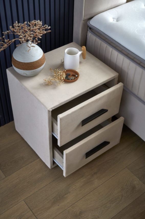 Kolibri éjjeliszekrény 2 fiókos, beige, 45x50x50 cm