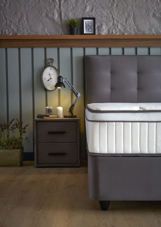 Milano éjjeliszekrény 2 fiókos, szürke, 45x50x50 cm