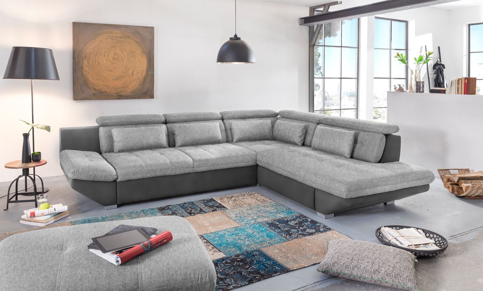 Endless sarokgarnitúra, jobbos, szürke, 305x228 cm"k"