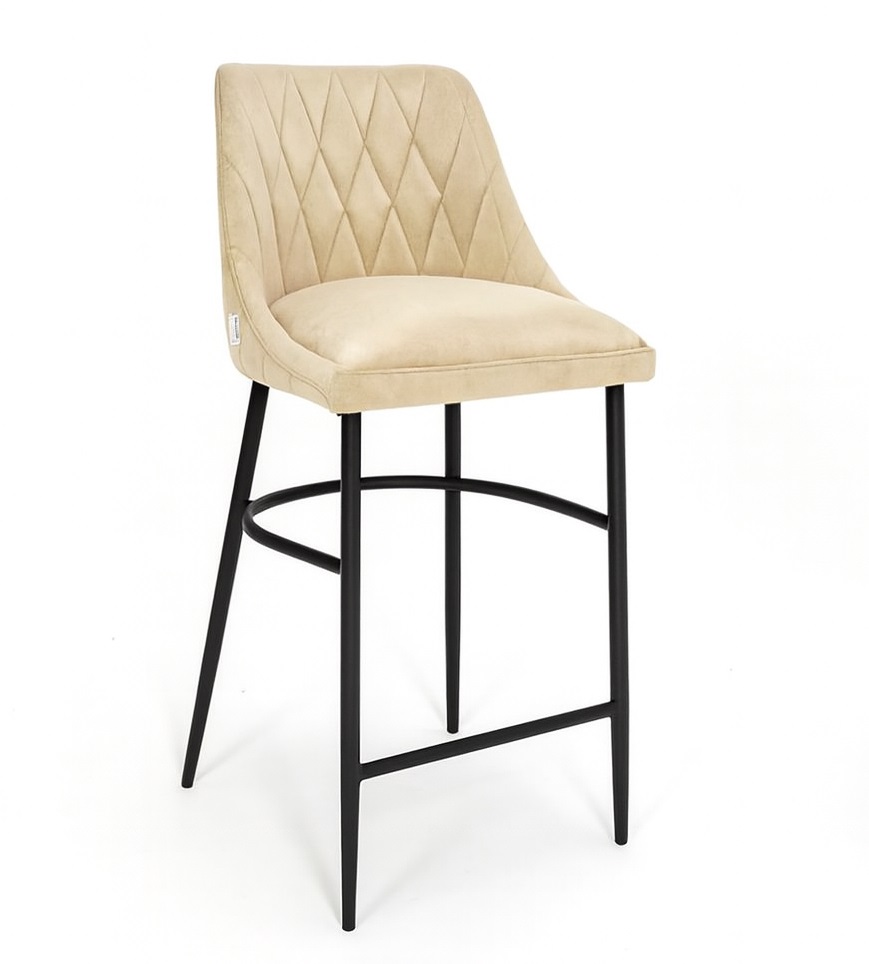 Astra bárszék,W steppelt ,65cm, fekete fém láb, BEIGE (Amb.)