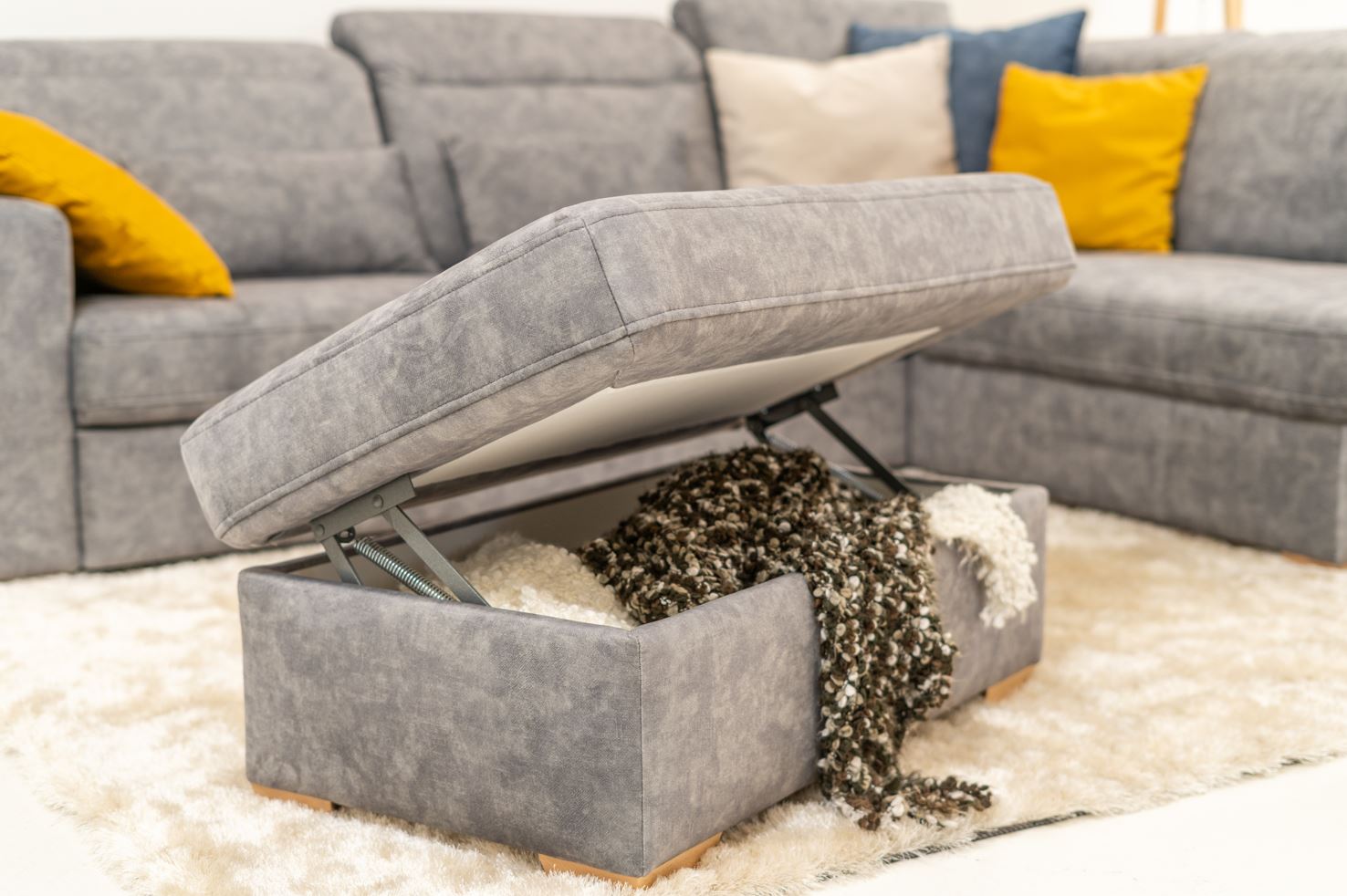 Ravenna sarokgarnitúra, Szürke (I.), 264x200 cm