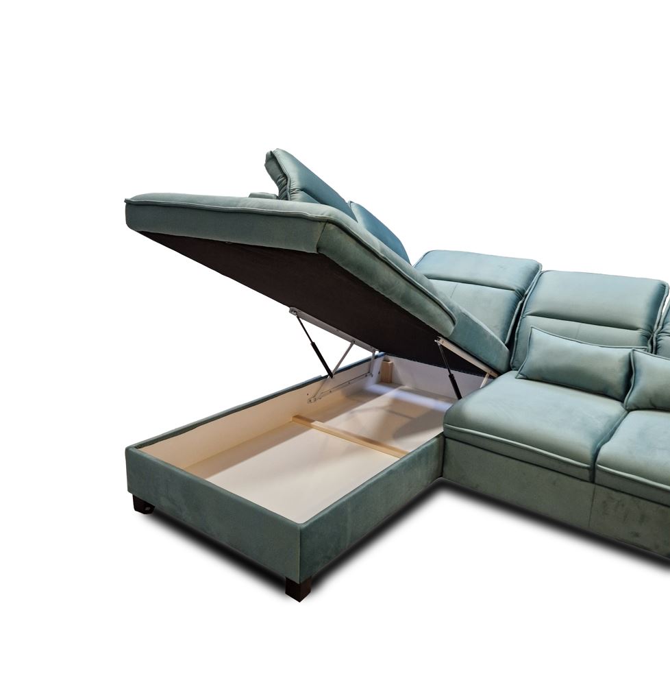 Wizard U ülőgarnitúra, balos, Menta, 205x330x180 cm