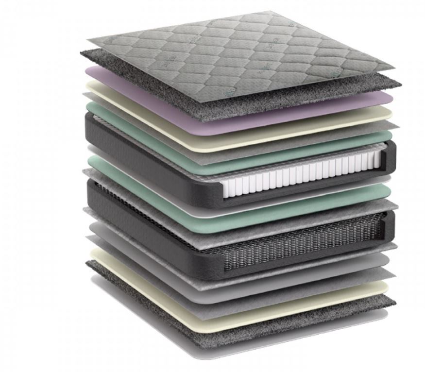 Havanna Boxspring ágyszett világítással (ágyneműtartós ágy matraccal), antracit, 180x200 cm