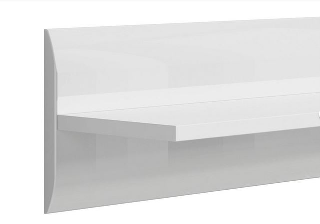 Glossy falipolc105, magasfényű fehér/fehér, 105x20x20cm