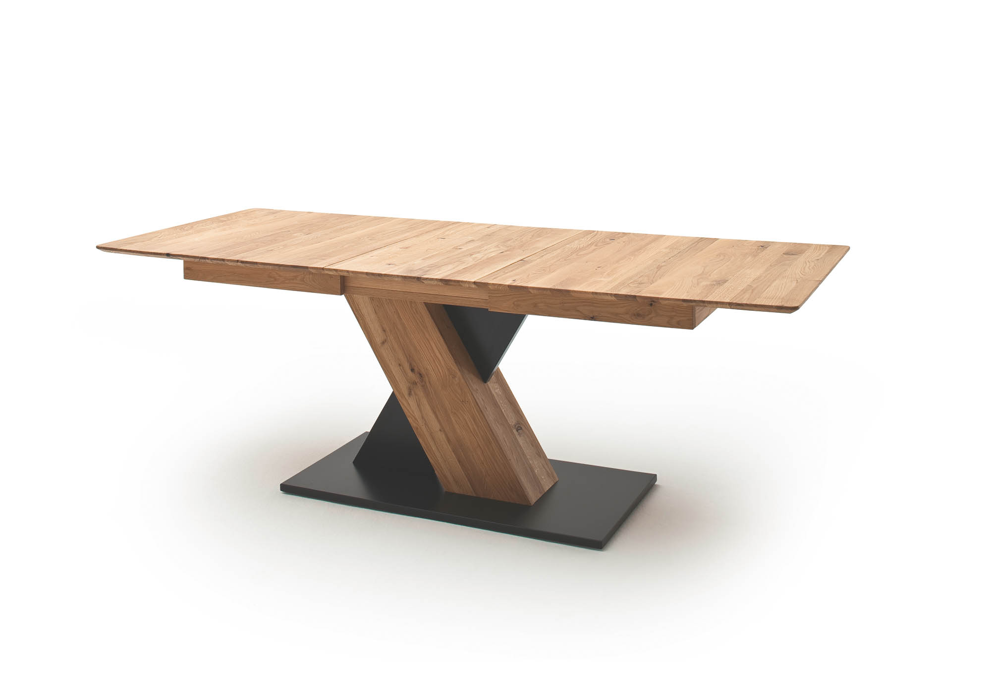 KUBA étkezőasztal valódi fa,vadtölgy/fekete talp 140-190x77x90cm"k"