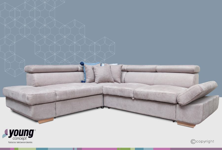 Mondello sarokgarnitúra, Hermes 2038 elephant,(C+) 265x230 cm"k"