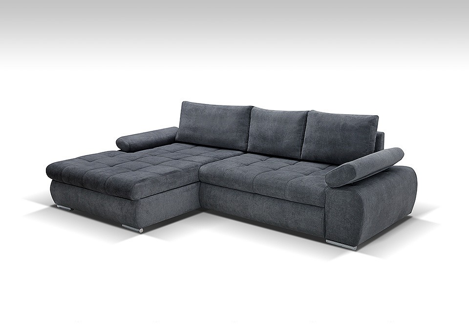 Info sarok_szürke szövet, 294x174 cm