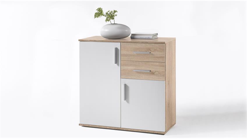 Bobbi 4 komód, sonoma tölgy/fehér, 80x82x35cm"k"