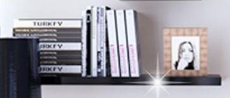 Gana4. falipolc, fekete fényes, 120 x 25x5 cm"k"