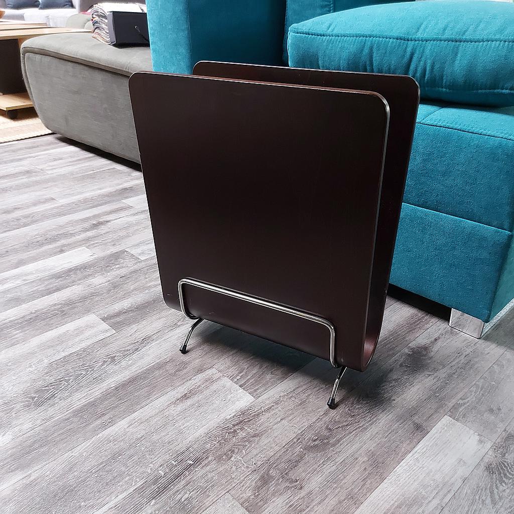 A40 Vicky újságtartó,fa espresso/króm "k"