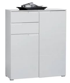 Lidia kombinált 2f2a komód magasfényű fehér, 100x119x40 cm"ks"