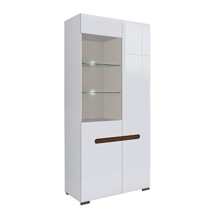 Glossy vitrines széles szekrény,LED-vel, 90x210x41cm