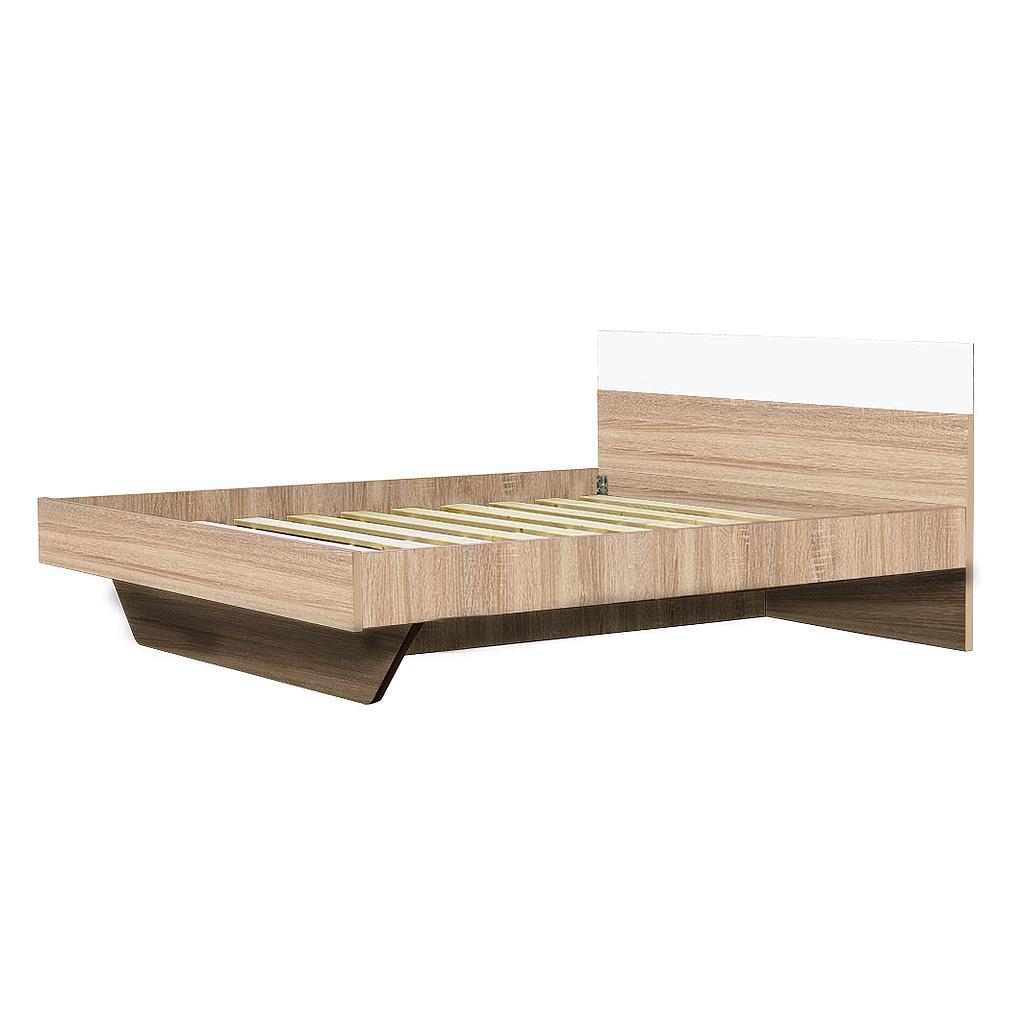 Drill ágykeret ágybordával, sonoma tölgy-fényes fehér