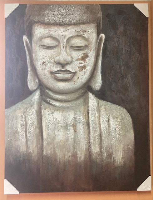 142047 Falikép BUDDHA krém/barna/fekete "k", 100x130 cm