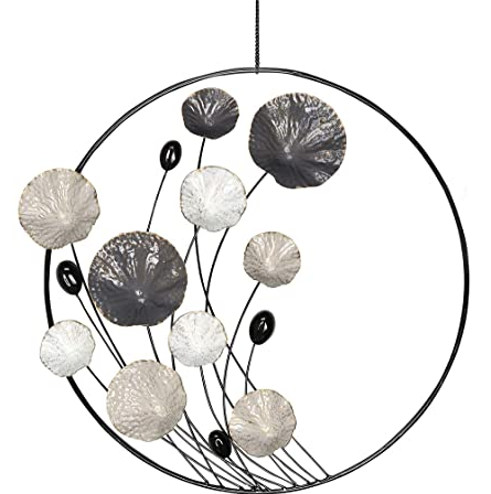 174966  VENEZIA Falidekor kép, fém, fehér/ szürke/ fekete, 60 cm"k"