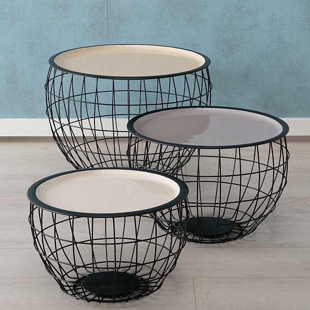 1003137 Ayra, dohányzóasztal 3-as szett, 24-37 cm"k"