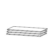 9F03 3db-os belső polcszett 112,5 cm-es elembe (Maria és Bea 226cm-es szekrénybe)